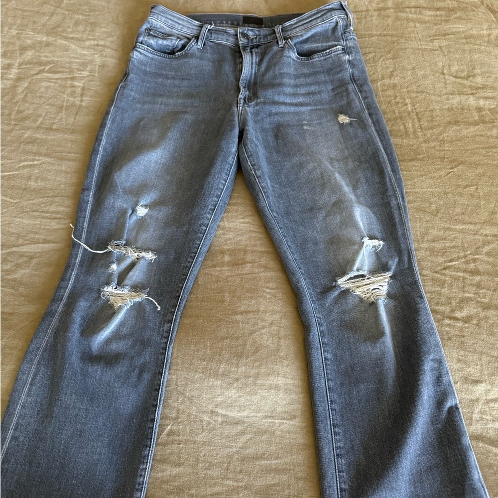 MOTHER jeans ace of spades wash cropped